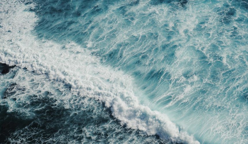 Ocean waves seen from above